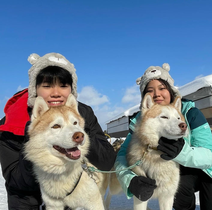 狗拉雪橇、胖胎自行车和雪鞋徒步，午餐 + 温泉 / 札幌