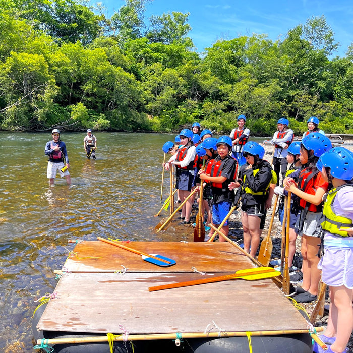 Raft building & Riding down Shiribetsu River  / Niseko