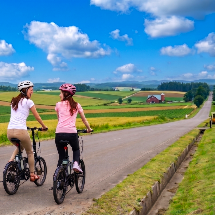 Guided e-bike tour (Shikisai-no-oka) / Biei