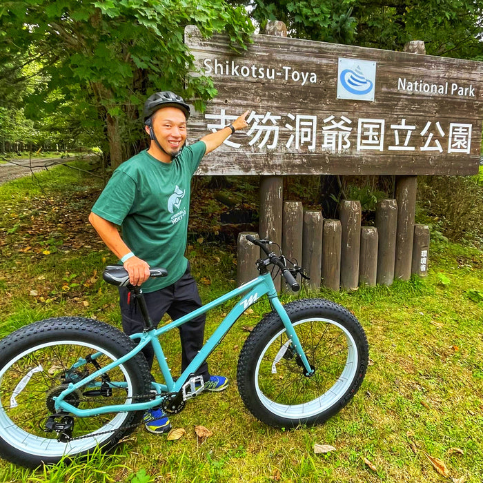 Fat bike tour with grilled seafood + hot spring / Chitose