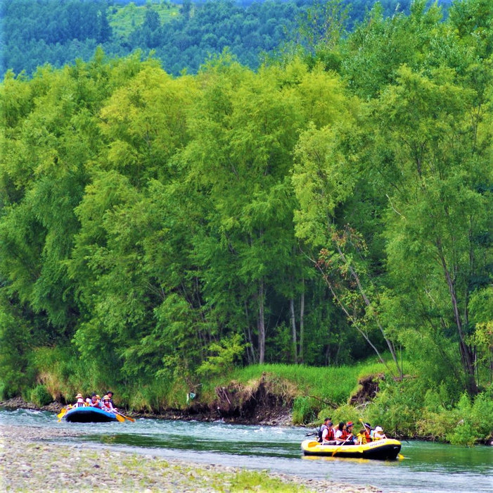 Private eco rafting on a chartered boat / Furano